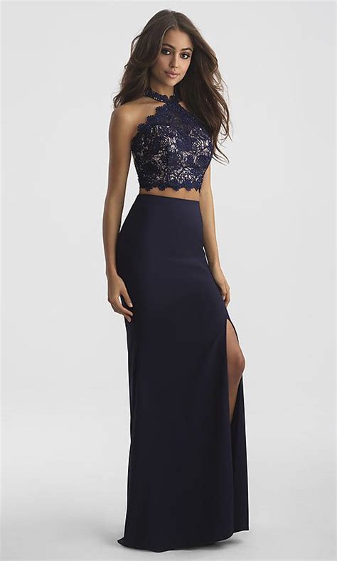 Long Two Piece Madison James Prom Dress With Lace Stunning Prom