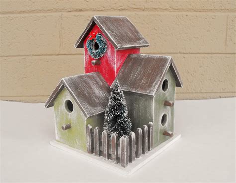 Hand Painted Birdhouse Birdhouse Decor Christmas Birdhouse Etsy