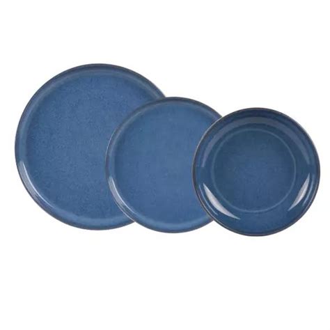 Service d assiettes cobalt 18 pièces en grès bleu Table passion Mr