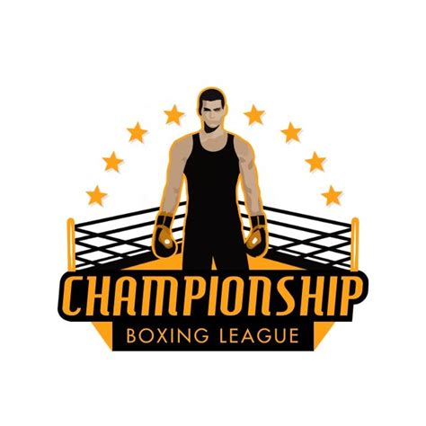 Boxing Ring Championship League Logo Template Gym Logo Boxing Club