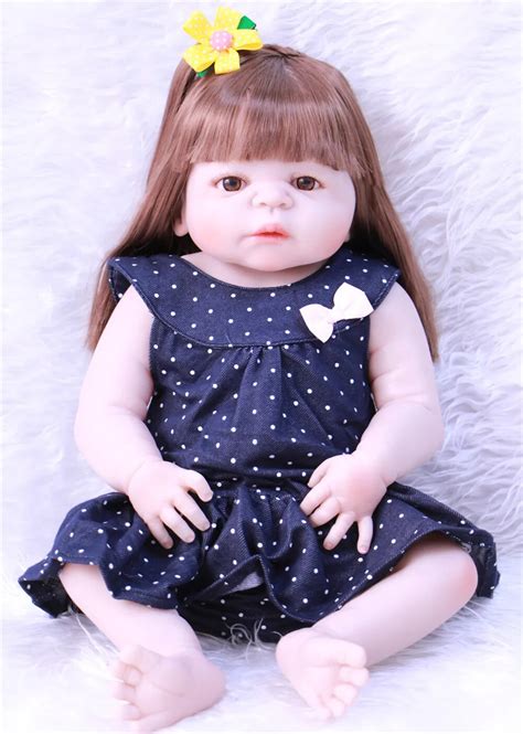 Full Body Silicone Reborn Baby Girl Dolls 22inch 55cm Bebe Reborn