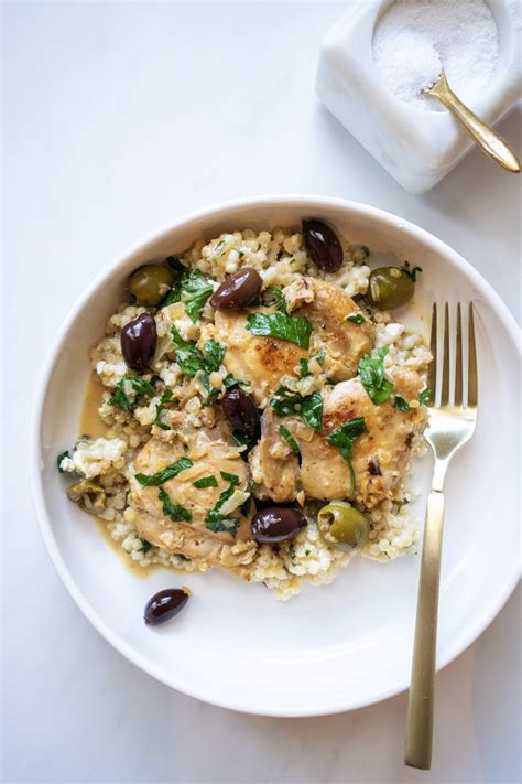 · mediterranean couscous salad with a fresh lemon herb dressing. Mediterranean Chicken with Feta Couscous - Crumb Kisses