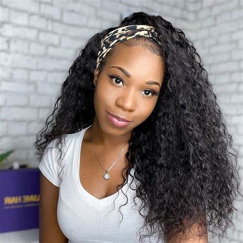LUVME Hair Wet And Wavy Headband Wig Water Wave Human Hair Wig For