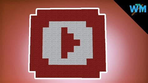 Minecraft Pixel Art How To Build A Mini Youtube Logo Youtube