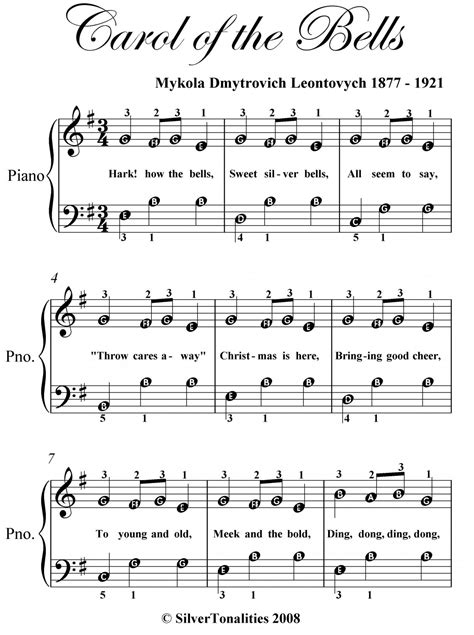 Copyright © 2020 piano song download. Carol of the Bells Easy Piano Sheet Music PDF