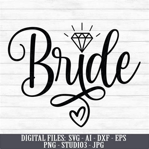 Bride Instant Digital Download Svg Ai Dxf Eps Png Etsy