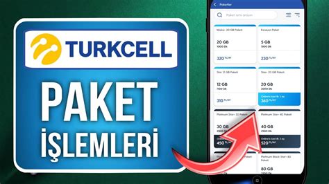 Turkcell Paket Yükleme Paket Değiştirme Ek Paket Alma YouTube