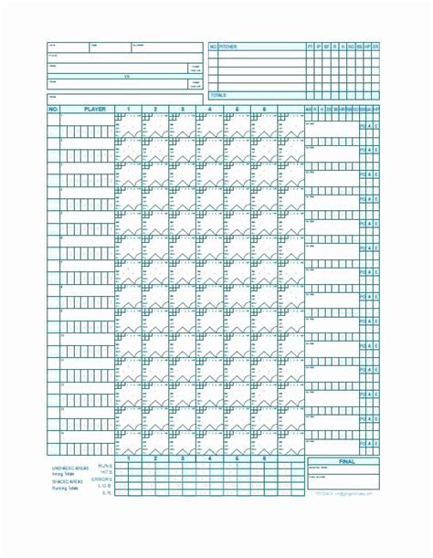 Little League Score Sheet Printable