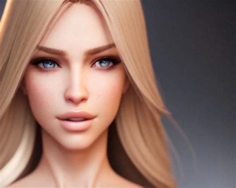 ai art generator photorealistic full body portrait female 3d model blonde hair resembling