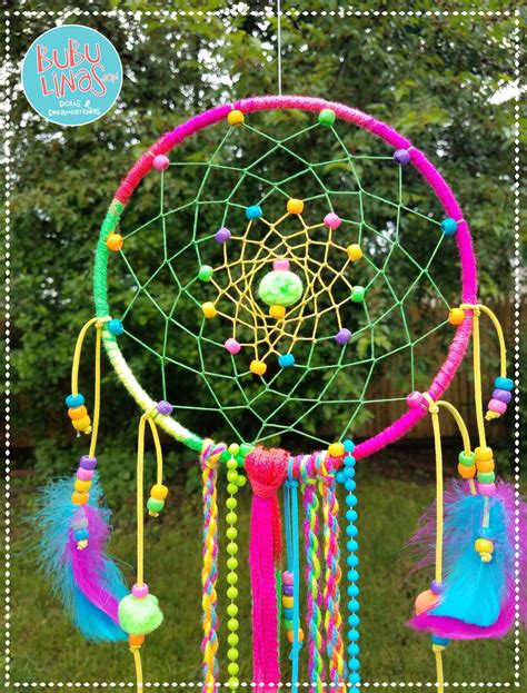 Whimsical Neon Color Dream Catcher Boho Chic Wall Decor Etsy
