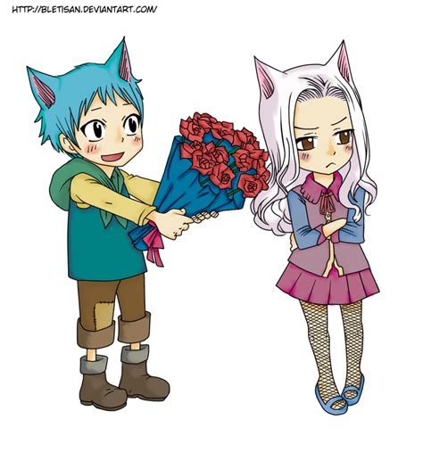 Two Anime Characters Holding Flowers And Roses In Their Hands