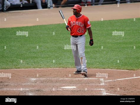 Los Angeles Angels Torii Hunter During A Baseball Game Against The