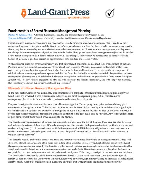 Pdf Fundamentals Of Forest Resource Management Planning