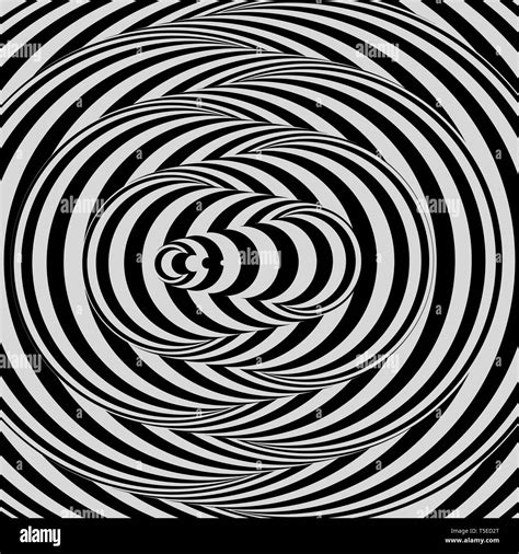 Black And White Background Pattern With Optical Illusion Vector