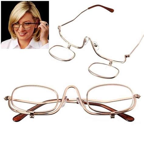 magnifying makeup glasses eye spectacles flip down lens folding cosmetic readers glasses