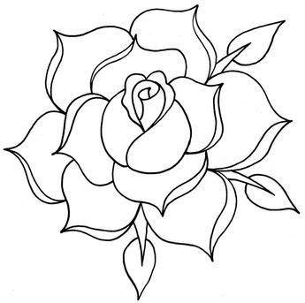 Vector illustration. can be used for personal and commercial purposes. Images For > Traditional Rose Line Drawing | Rose outline ...