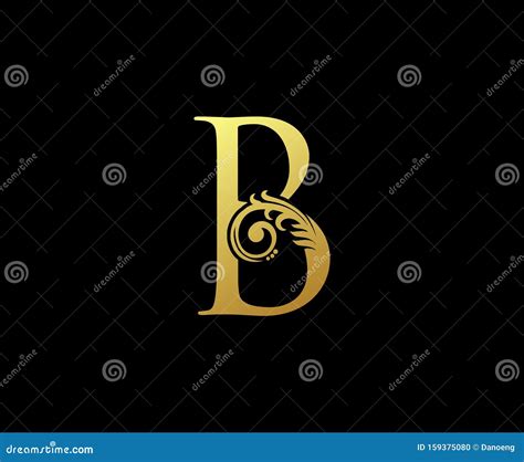 Luxury Gold B Letter Logo Initial Letter B Design Luxury Icon Stock