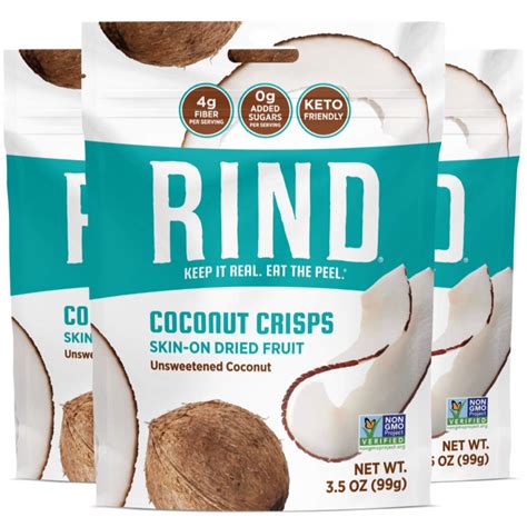 Buy RIND Snacks All Natural Coconut Crisps Unsweetened Dried
