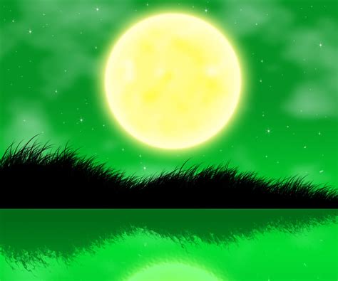 Green Moon Vector Landscape By Aket Designs On Deviantart