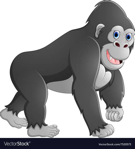 Happy Gorilla Cartoon Royalty Free Vector Image