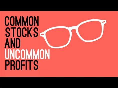 However the interesting thing about phil fisher is that he was primarily interested in growth stocks, and investing in stocks for their growth potential. Common Stocks and Uncommon Profits by Phil Fisher ...