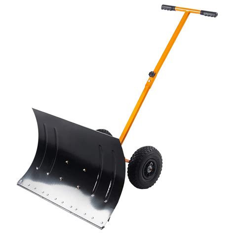 Buy Snow Shovel With Wheels Durable Snow Pusher Adjustable Rolling