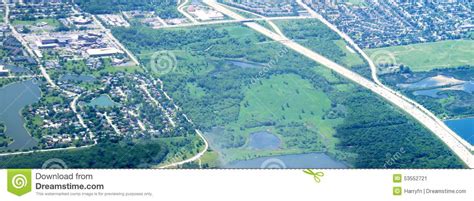 Midwest Aerial Stock Image Image Of Highway Suburb 53552721