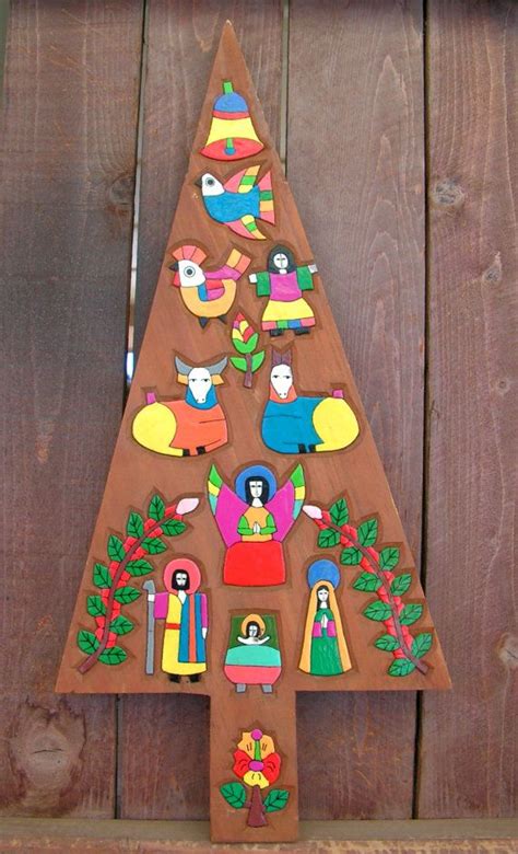 Saint francis wall hanging or freestanding statue + $63.00. Vintage Nativity Wall Plaque Wooden Carved Art | Handmade ...