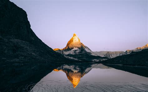 Download Wallpaper 1280x800 Shinging Alps Mountains Reflections Lake