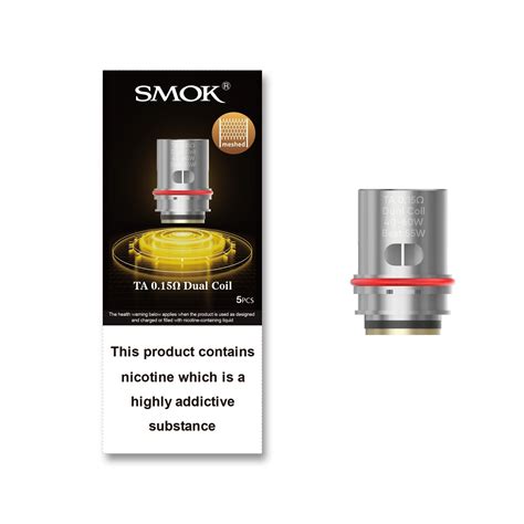 SMOK TA T Air Push Fit Coils Pack Of 5 0 15 Ohm Dual Mesh