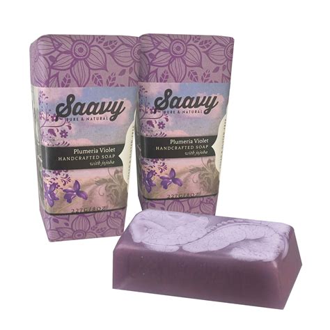 Saavy Naturals 2 Pack 8oz Bar Soap Plumeria Violet 8oz