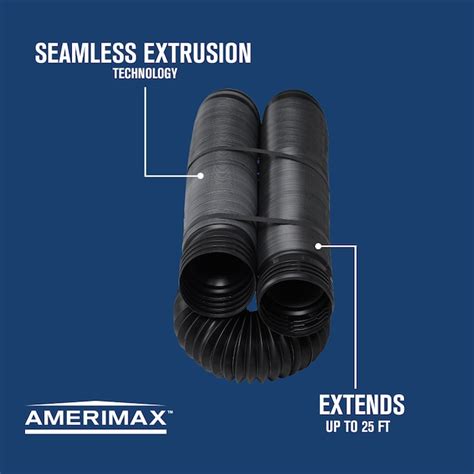 Flex Drain By Amerimax 4 In X 25 Ft Corrugated Solid Pipe In The