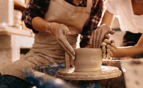 Woman Making Clay Pot Free Stock Photo