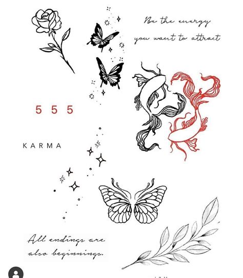 The Back Side Of A Tattoo With Butterflies And Flowers On It Which Reads 5 55