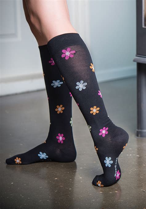 Compression Stockings With Flowers