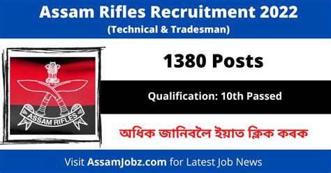 Assam Rifles Recruitment 2022 Online Apply 1380 Posts