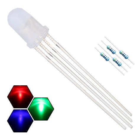 Buy Edgelec 100pcs 5mm Rgb Tri Color Red Green Blue Multicolor 4pin