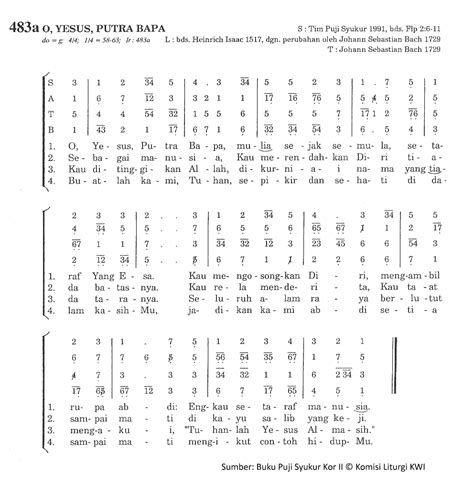 Chord O Yesus, Putra Bapa - PS. 483 - Madah Rohani - Lyric Chord