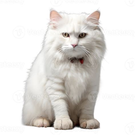 Ai Generated A White Cat Sitting On Transparent Background 36496540 Png