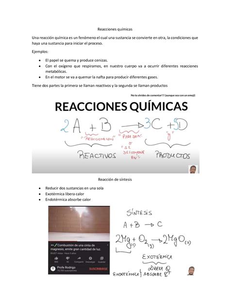 SOLUTION Reacciones Qu Micas Studypool