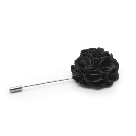 Flower Lapel Pin Black Circular Shaped — That Bloke