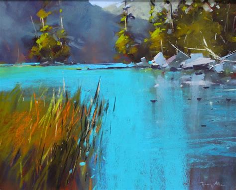Tony Allainturquoise Lake Pastel Landscape Abstract Landscape