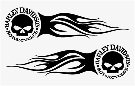 Harley Davidson Skull Logo With Flames