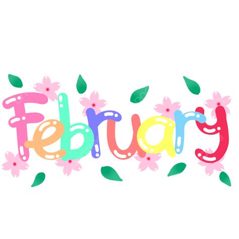 รูปน่ารักสีอ่อนลายมือกุมภาพันธ์สีชมพูเชอร์รี่และใบไม้ Png กุมภาพันธ์