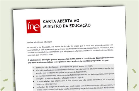 Spzc Carta Aberta Ao Ministro Da Educação