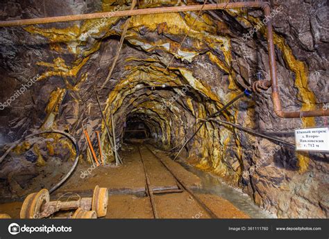 Underground Gold Mine Shaft Tunnel Drift Rails Stock Photo By