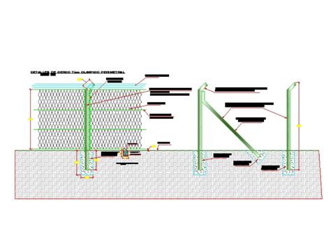 Chain Link Fencing Autocad Drawing Drawingofatreehouse