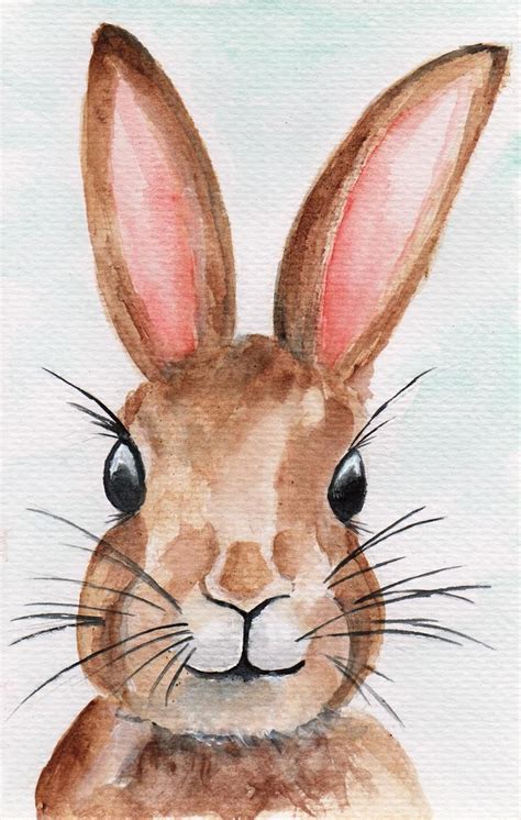Watercolor Art Easter Bunny Etsy Easter Canvas Painting Animal