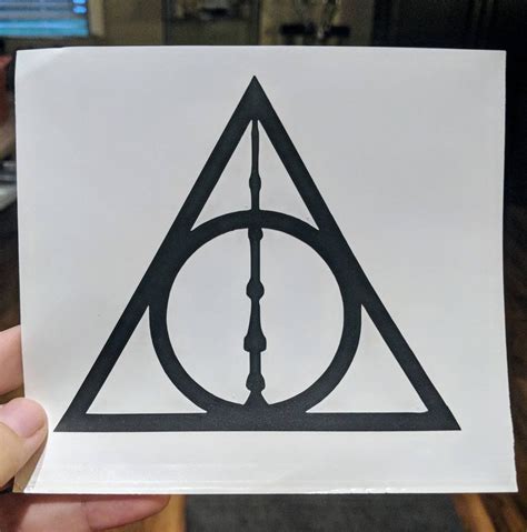 Harry Potter Inspired Deathly Hallows W Elder Wand Vinyl Decal For Ca