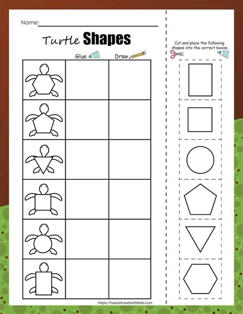 Get This Free Sea Turtle Printable Where You Cut And Paste Different Shapes Ocean Activities